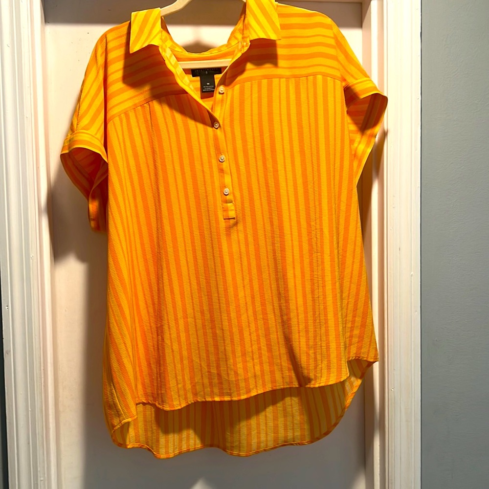 Orange Striped Investments Blouse. Worn Once.